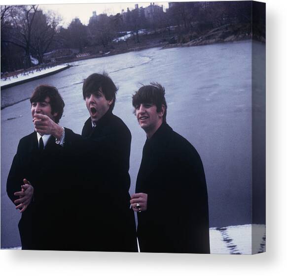 The Beatles In Central Park Canvas Art Print by Art Zelin
