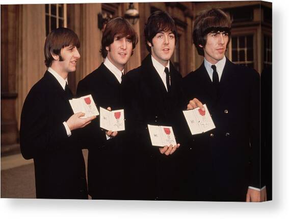 The Beatles Mbe Canvas Art Print by Fox Photos