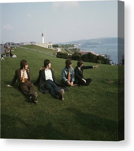 The Beatles On Plymouth Hoe Canvas Art Print by David Redfern