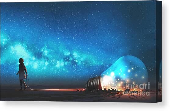 The Big Light Bulb Canvas Art Print by Tithi Luadthong