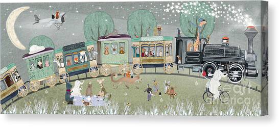 The Big Little Magical Star Train  Canvas Art Print by Bri Buckley