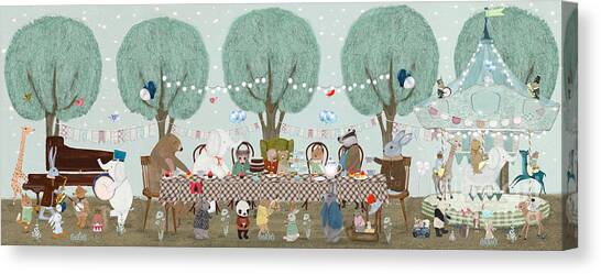 The Big Little Tea Party Canvas Art Print by Bri Buckley