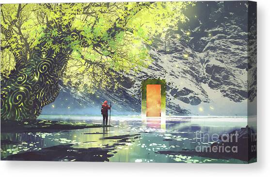 The Enchanted Lake Canvas Art Print by Tithi Luadthong