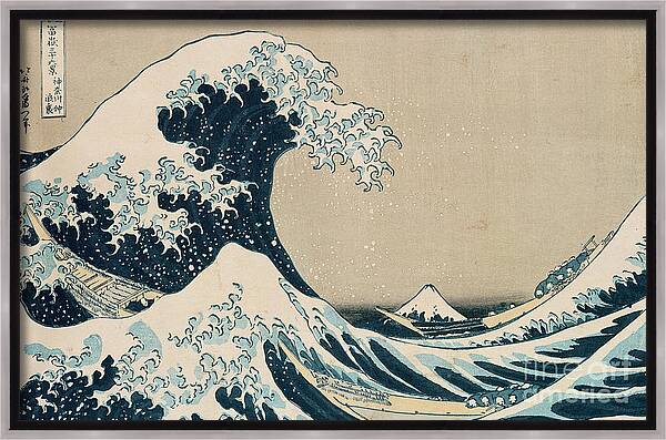 The Great Wave Of Kanagawa Framed Canvas Print