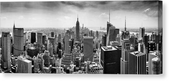 New York City Skyline BW Canvas Art Print by Az Jackson
