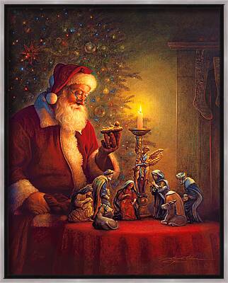 Santa Claus Framed Canvas Prints for Sale