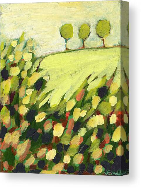 Three Trees on a Hill Canvas Art Print by Jennifer Lommers