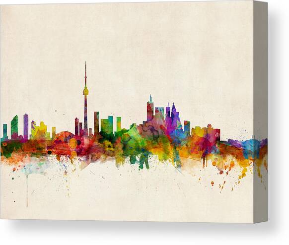 Toronto Skyline Canvas Art Print by Michael Tompsett