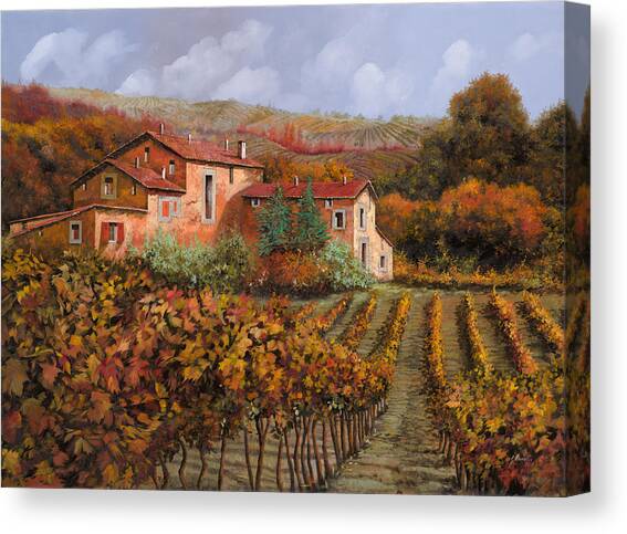 nelle vigne di Montalcino Canvas Art Print by Guido Borelli