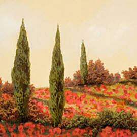 tre case tra i papaveri rossi by Guido Borelli