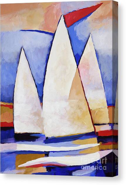 Triple Sails Canvas Art Print by Lutz Baar