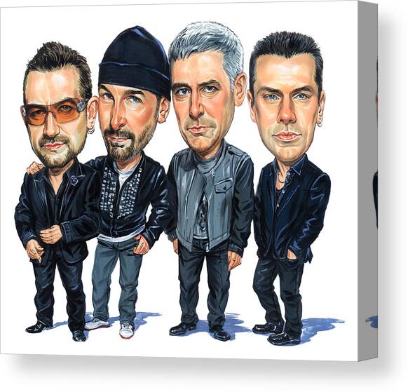 U2 Canvas Art Print by Art