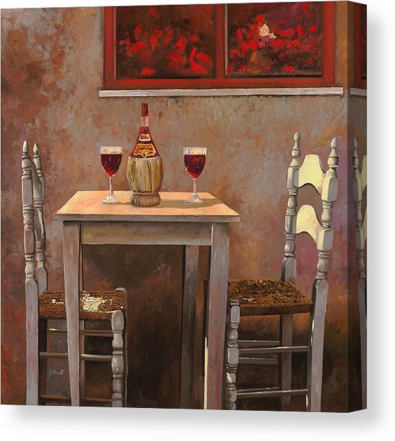 un fiasco di Chianti Canvas Art Print by Guido Borelli