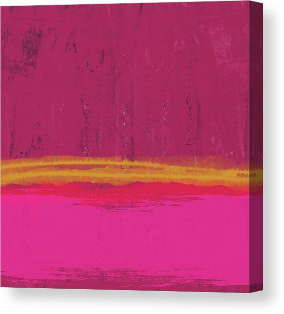 Undaunted Pink Abstract- Art by Linda Woods Canvas Art Print by Linda Woods