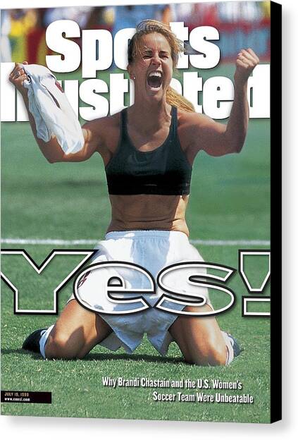 Usa Brandi Chastain, 1999 Womens World Cup Final Sports Illustrated Cover Canvas Art Print by Sports Illustrated