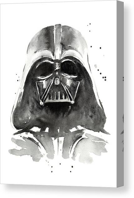 Darth Vader Watercolor Canvas Art Print by Olga Shvartsur