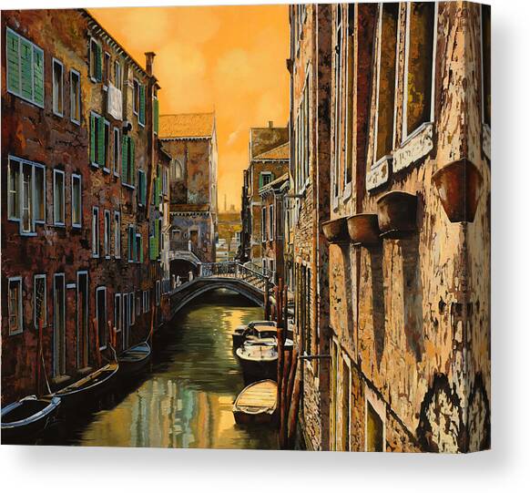 Venezia Al Tramonto Canvas Art Print by Guido Borelli