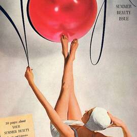 Vogue Cover Of A Woman Balancing by Horst P Horst