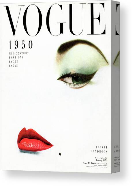 Vogue Cover Of Jean Patchett Canvas Art Print by Erwin Blumenfeld