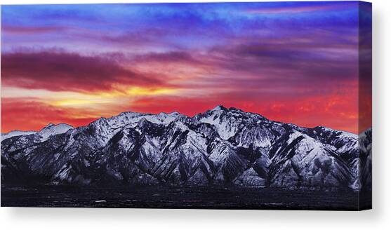 Wasatch Sunrise 2x1 Canvas Art Print by Chad Dutson