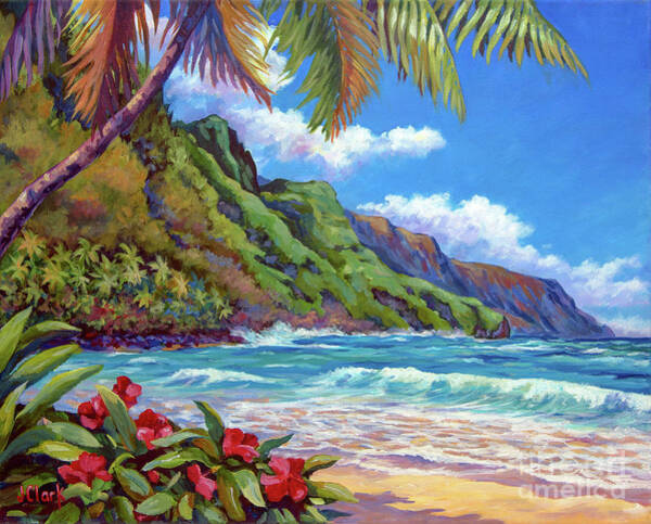 Waves On Na Pali Shore Art Print