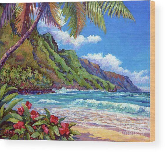 Waves On Na Pali Shore Wood Print