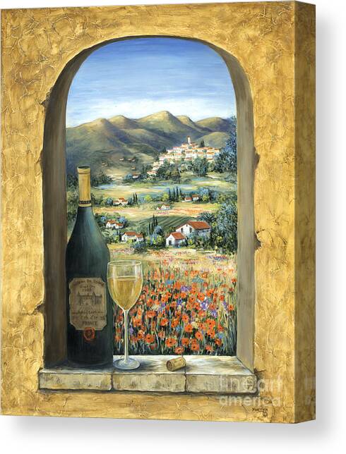 Wine And Poppies Canvas Art Print by Marilyn Dunlap
