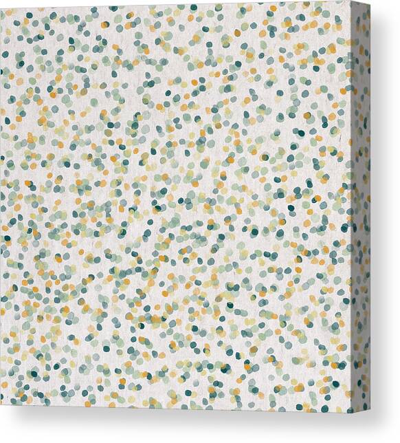 Yellow and blue Dots Canvas Art Print by Aged Pixel