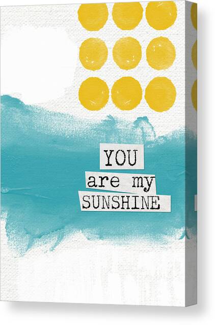 You Are My Sunshine- abstract mod art Canvas Art Print by Linda Woods