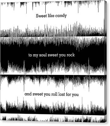 Lyrics Music Waveform Poster Canvas Print