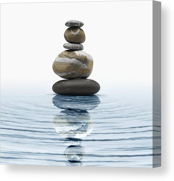 Zen stones in water Canvas Art Print by Bombaert Patrick