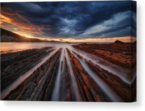 Zumaia Flysch 6 Canvas Art Print by Juan Pablo De